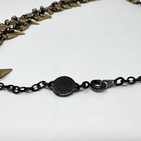 Marc Jacobs  Faux Gold Black Dainty Spike Long Chain Layering Necklace