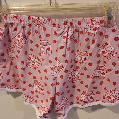 NWT  Strawberry Milk Tank & Shorts Girls Lounge Set Hello Kitty Small