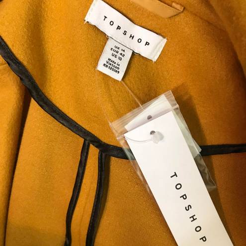 Topshop Carly Yellow Coat Size 10