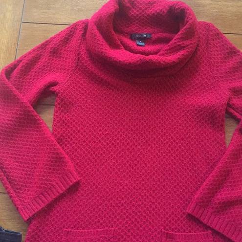 Style & Co . M Red Long Sleeve Sweater Dress Tunic Turtleneck 3/$20 SALE!