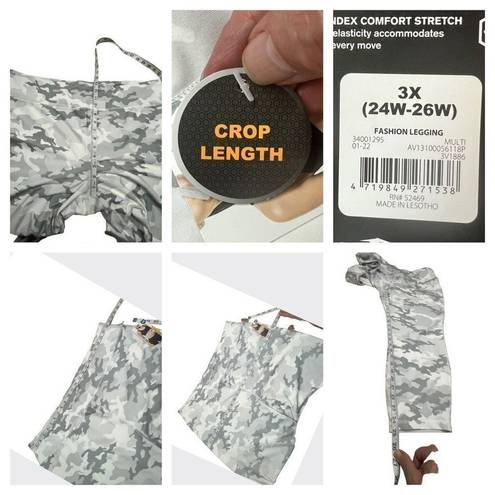 Avia  * Crop Length * Leggings *Gray Camo * Sz 3X 24/26 NWT