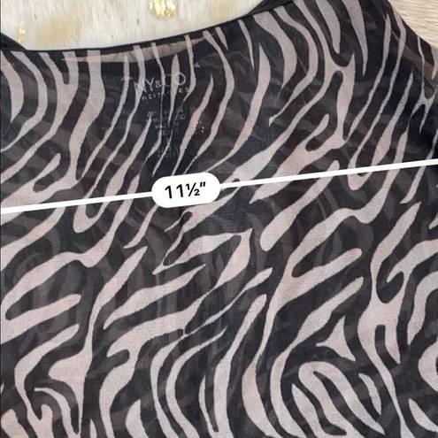 Krass&co NY& sheer zebra print vintage mesh tank top