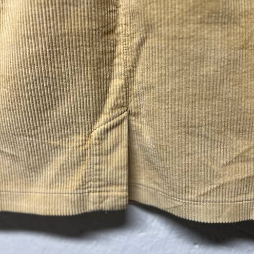 Eddie Bauer Vintage  corduroy pencil skirt pockets cotton size 10 pale yellow tan