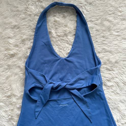 Patagonia Dress Morning Glory Halter Open Tie Back Knee Length A-line Blue S