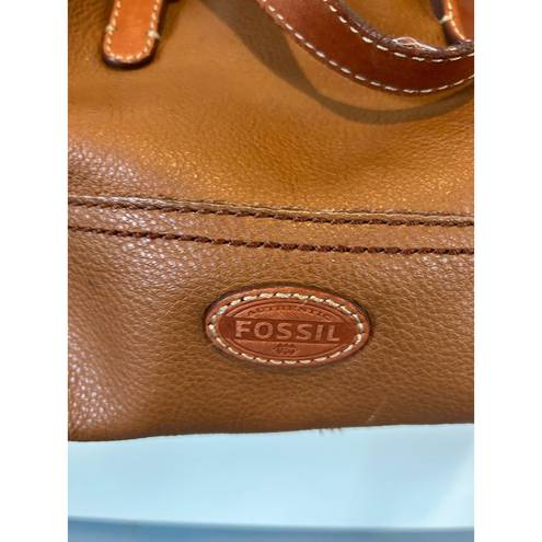 Fossil  womens brown leather purse shoulder bag crossbody strap