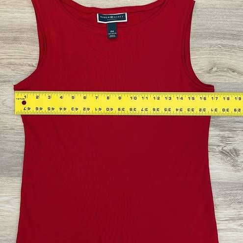 Karen Scott Red Sleeveless Scoop Neck Tank Top Size PM