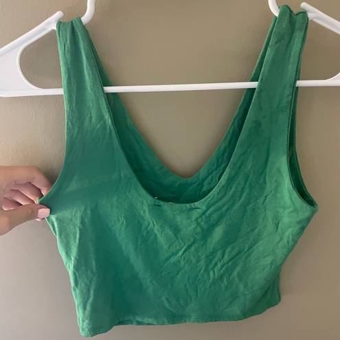 American Threads  green tank top with cut out size small