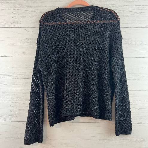 Pilcro  NWT Open Knit Black Pullover Sweater Size S