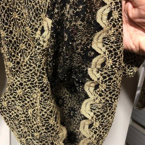 Daisy E K Designs Vintage Gold  Lace Top Size Small