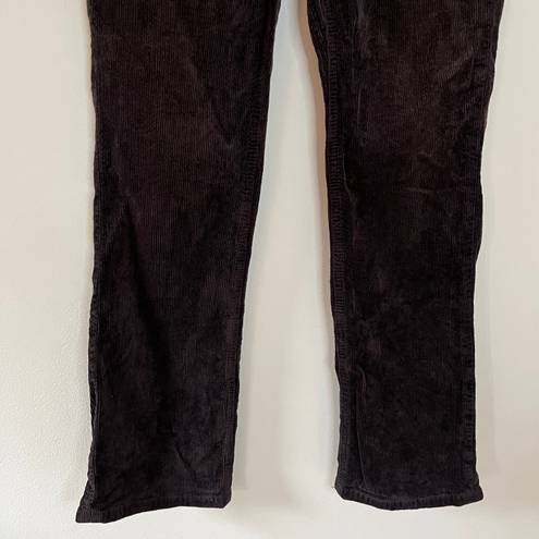 Pilcro The Yaya Mid Rise Corduroy Stretch Cropped Flare Jeans Dark Mink Brown