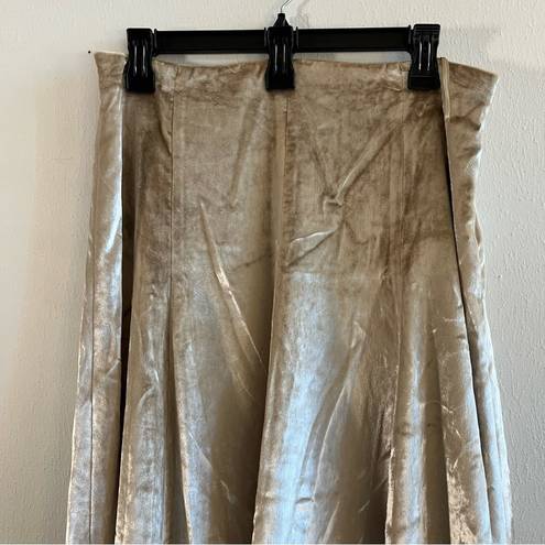 Vince  Skirt Purl Edge Velvet Midi Skirt in Gold/ Silver Sz 10 NWT Holiday