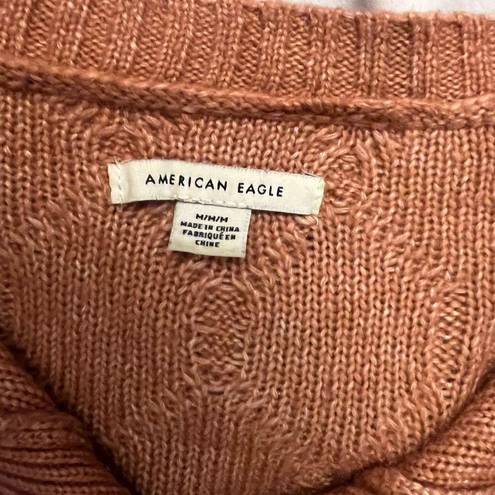 American Eagle cropped burnt orange sweater