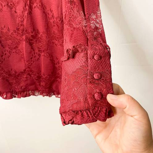 Alexis  One Shoulder Lace Ilana Dress Burgundy Size Medium