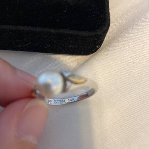 Sterling Silver Pearl Ring, 14k , size 5.5