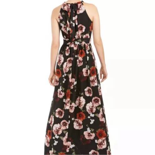 INC  International Concepts Women's Floral-Print Halter Maxi Dress Black Size 4