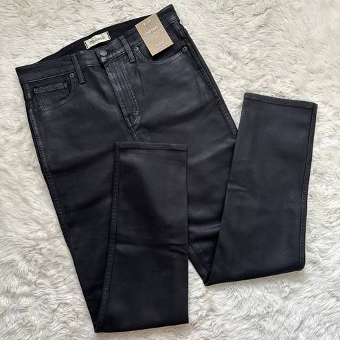 Madewell Jeans Stovepipe in True Black Wash: Coated Edition 29 NWT New