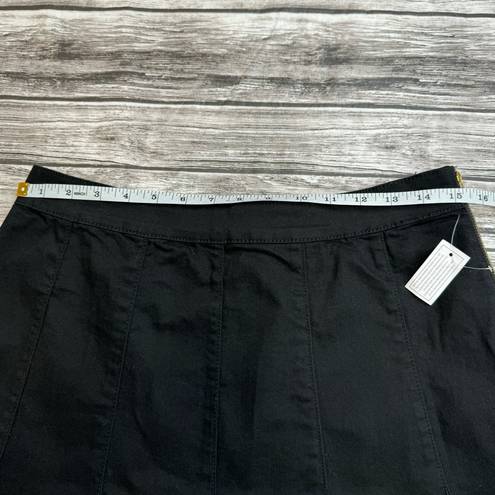 No Bo  No Boundaries Women's Box Pleat Black Denim Mini Jean Skirt 11 Zip Zipper