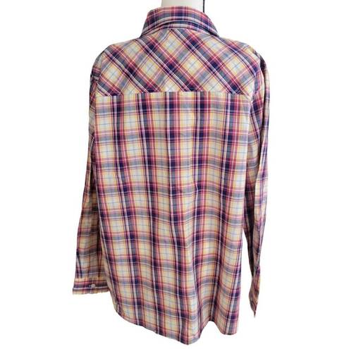 Chadwick's  Plaid Long Sleeve Button-Down Shirt XL NWOT 100% Cotton