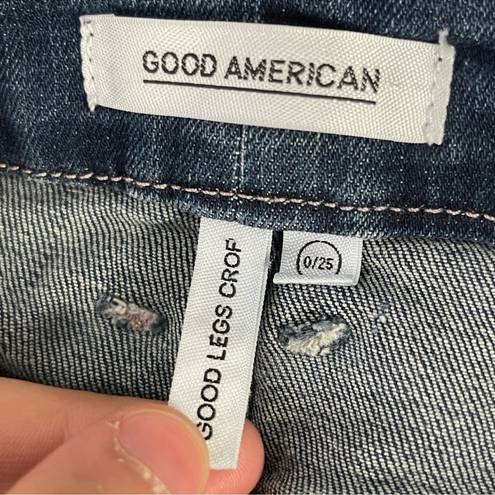 Good American Good Legs Crop, 7/8 length Jeans, sz 0/25