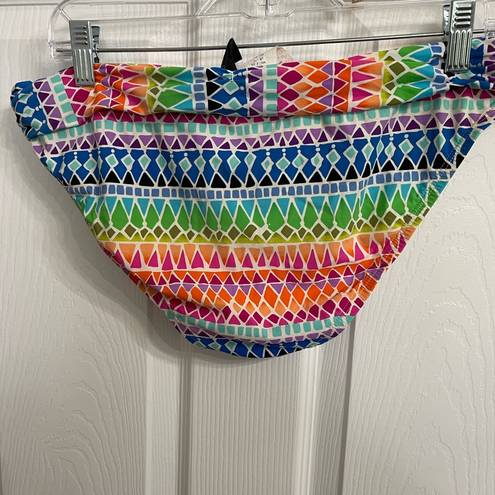 La Blanca  multi colored hipster bikini bottom size 10 kaleidoscope pattern