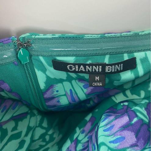 Gianni Bini  Madison Mint Leaf One Shoulder Tropical Mini Dress Medium INV267