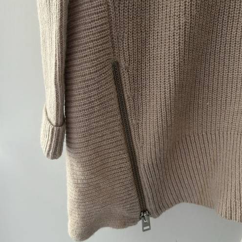 ALLSAINTS  sweater wool alpaca blend large zipper asymmetrical hem