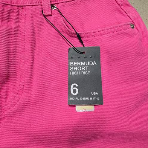 Krass&co Denim  Hot Pink Barbie Bermuda Denim High Rise Women's Denim Shorts Size 6