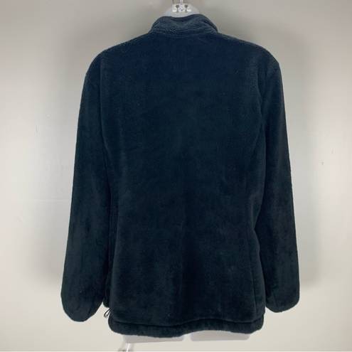 Free Country  Black Fuzzy Fleece Full Zip Up Jacket coat size XL