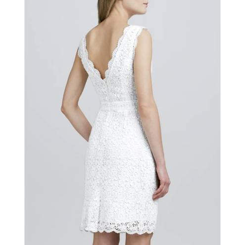 Shoshanna  Dress Lace White Floral Lace Sheath Dress Anthropologie, Size 4