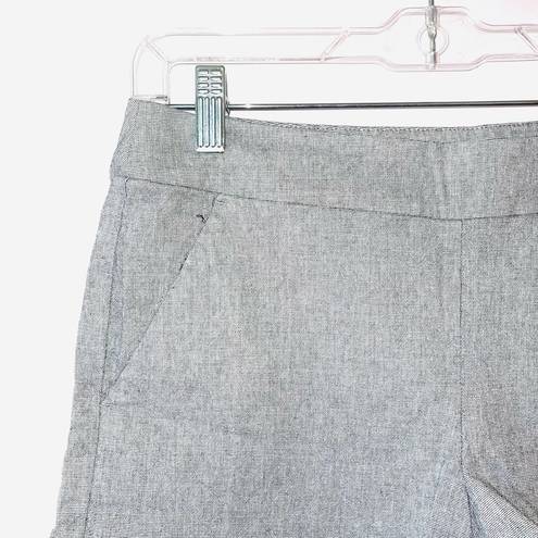 The Loft  Light Gray Mid-rise Ruffle Hem Side Zip Fabric Shorts