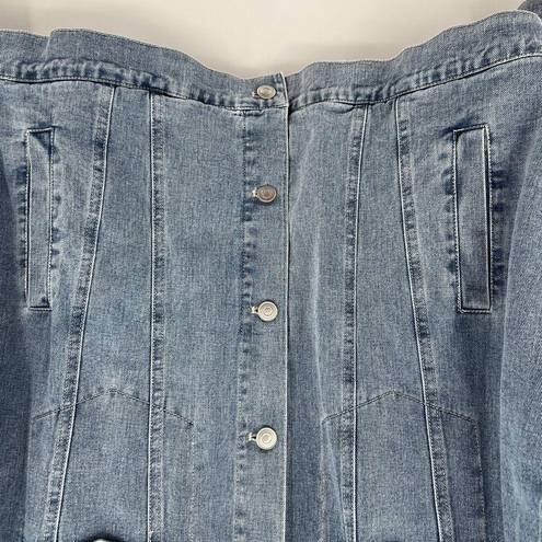 Altar'd State Altar’d State Denim Smiley Face Blue Jean Jacket Happy Face Women’s Size Medium