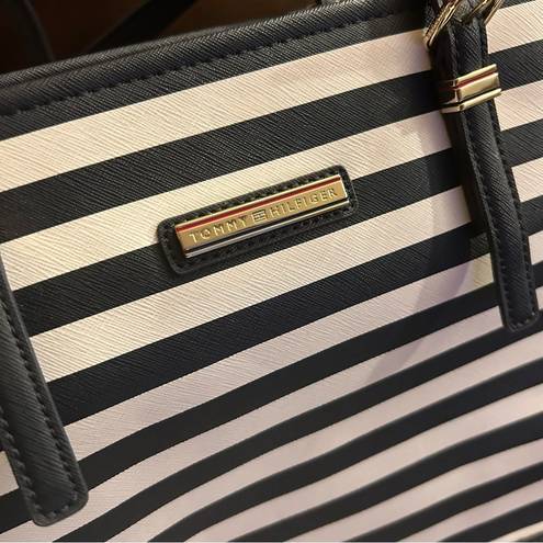 Tommy Hilfiger  navy striped oversized classic preppy carry-all tote bag