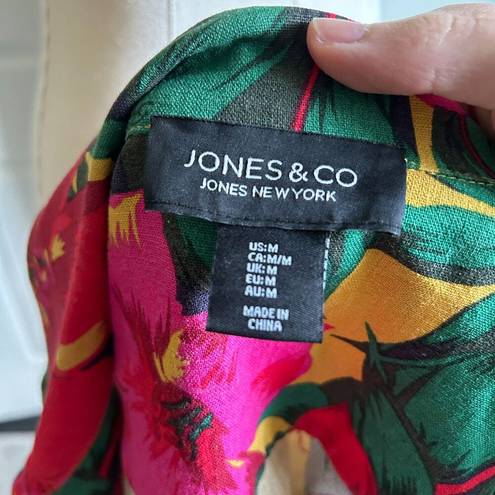 Krass&co Jones &  Pink Yellow Green Tropical Floral Button Down Jacket