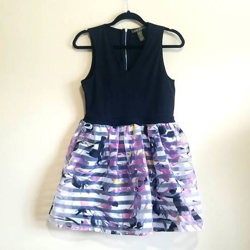 Brat Star  Black Multicolored Dress Sz Large