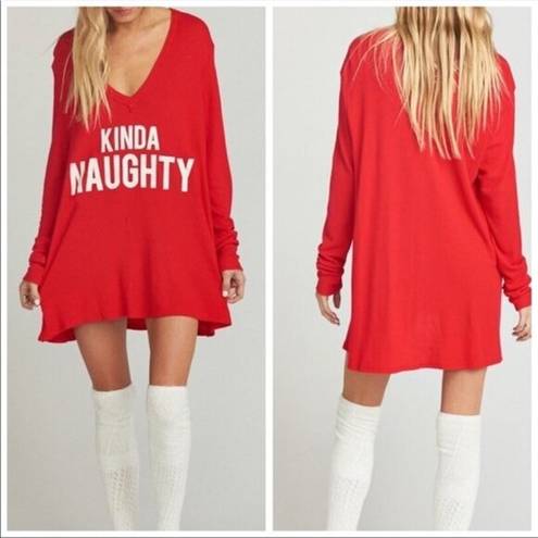 Show Me Your Mumu  Red Kinda Naughty Cole Tunic Long Sleeve S