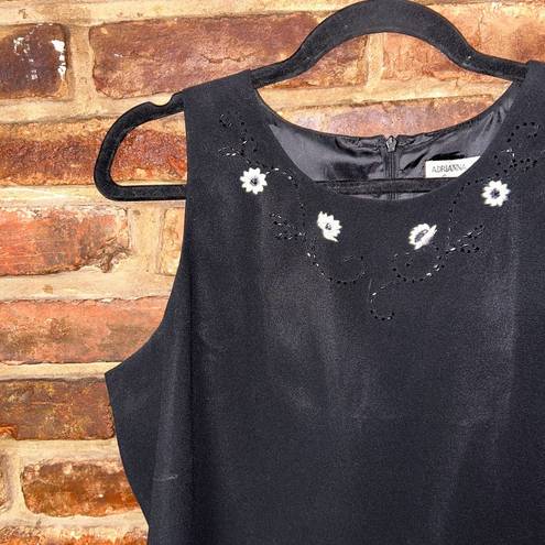 Adrianna Papell  Evening Essentials Black Beaded Sleeveless Blouse Womens Size PL