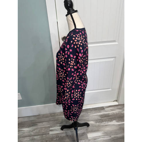 Crown & Ivy  navy/pink ladybug print button front dress size 4P