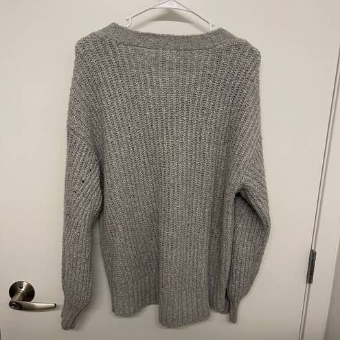 American Eagle Oversized Chunky Knit Grey Cardigan