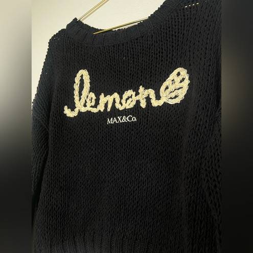 Krass&co Max and  Sweater Lemon embroidered Black Loose Knit crewneck