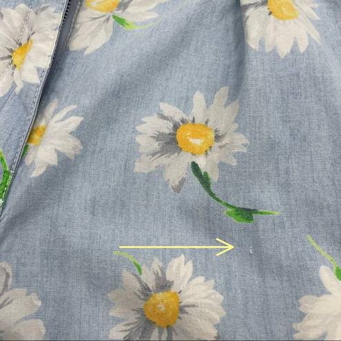 Daisy Vintage  Shorts‎ Summer Blue High Waisted Floral Flowers Cotton Petite