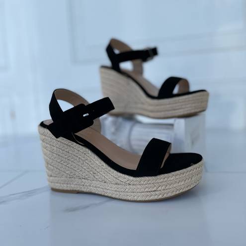 Black Wedge sandals Size 7