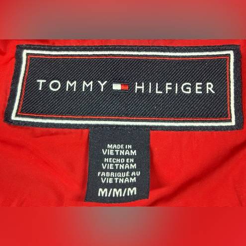 Tommy Hilfiger Vest Size Medium M Puffer Red Women's Full Zip Fitted