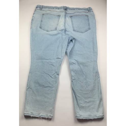 Good American  Ultra Light Wash Indigo Denim Good Classic Straight Leg Jeans 24