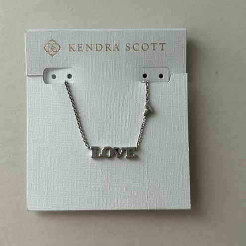 Kendra Scott  Love Necklace In Silver NWT