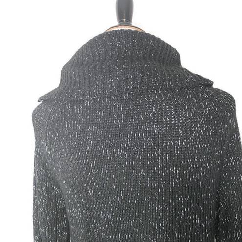 DKNY  Black‎ Turtleneck Sweater Long Sleeve Knit Metallic Silver Womens Size S