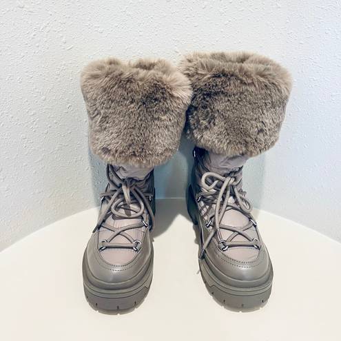 GUESS Women’s Larya Faux Fur Puffer Winter Taupe Boots/Sz:8.5/NWT