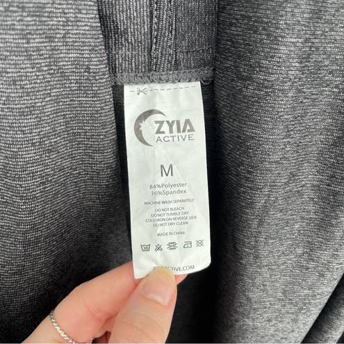 Zyia  Active Haze Yoga Shawl Wrap Pullover Dark Gray Medium