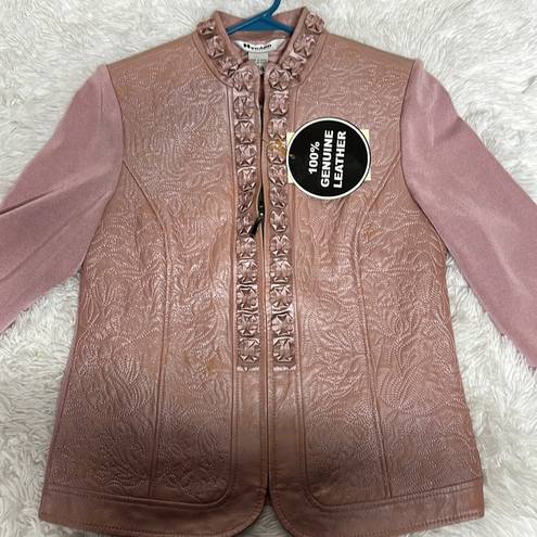 Peter Nygard NWT Vintage Nygard Dusty Rise Quilted Leather and Rayon Barbie Jacket