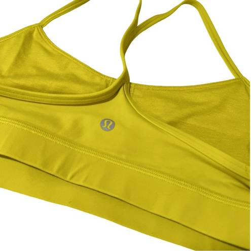 Lululemon  Flow Y Bra Nulu Light Support Sports Bra Yellow Serpentine Sz 10