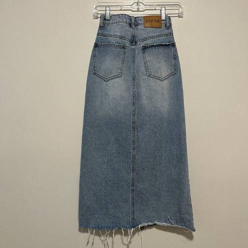 PARKE Center Slit Midi Maxi Jean Skirt Size XXS
